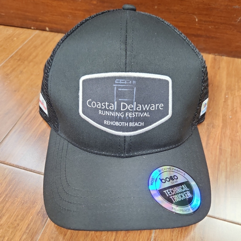 Boco Gear Black Snapback Trucker Hat Coastal Delaware Running Festival Rehoboth